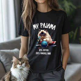 Schattige Ragdoll Cat Pajama Ontwerp voor Kattenli T-shirt