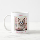 Schattige Ragdoll Cat Pink Sakura Cat Lover Naam S Koffiemok (Links)