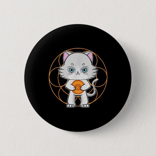 Schattige Ragdoll Kat Anime Feliene Leukemie Bewus Ronde Button 5,7 Cm (Voorkant)