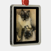 Schattige Ragdoll-katten met heldere blauwe ogen Metalen Ornament (Rechts)
