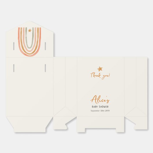 Schattige Rainbow Boho Baby shower Bedankdoosjes (Ongevouwen)