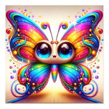 Schattige Rainbow Butterfly brengt blijheid