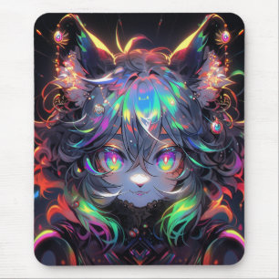 Schattige Rainbow Catgirl Furry Anime Muismat