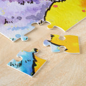 Schattige Rainbow Corgi Waterverf puzzel (Zijkant)