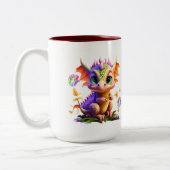Schattige Rainbow Dragon Design Mok (Links)