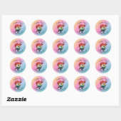 Schattige Rainbow Girl Pirate Ronde Sticker (Vel)