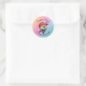 Schattige Rainbow Girl Pirate Ronde Sticker (Tas)