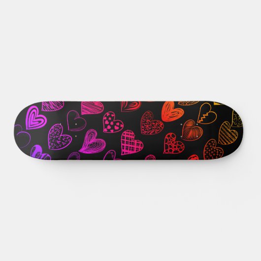 Schattige Rainbow Heart Scribble Tekening Persoonlijk Skateboard (Horizontaal)