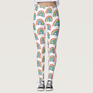 Schattige Rainbow Pink Limoen Blue Heart Leggings