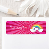 Schattige Rainbow Unicorn-label Etiket (Insitu)