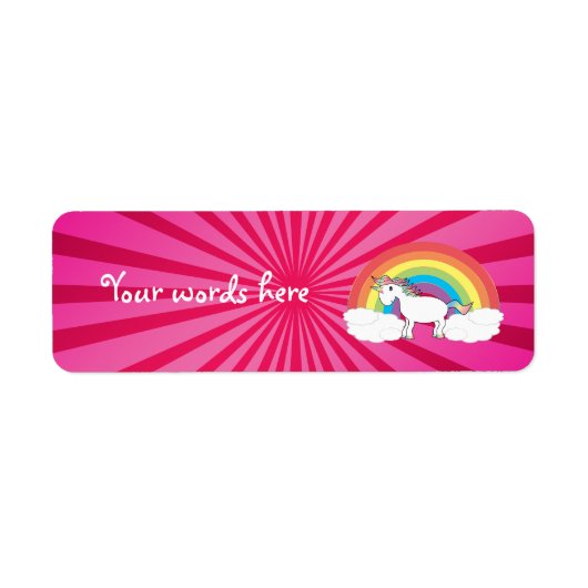 Schattige Rainbow Unicorn-label Etiket (Voorkant)