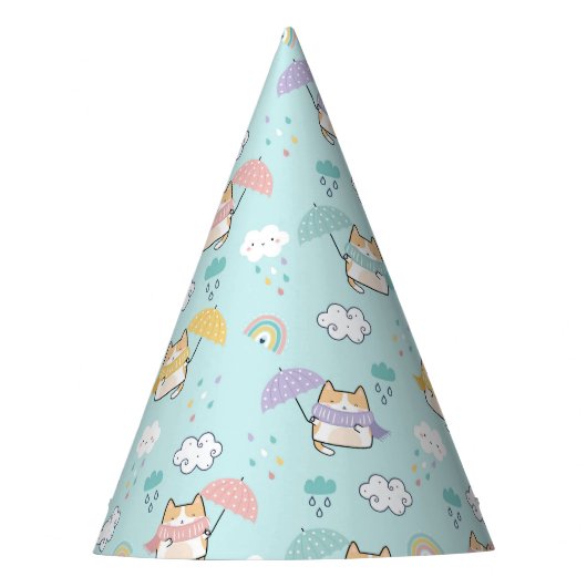Schattige Rainy Day Pattern Party Pet Feesthoedjes (Voorkant)