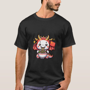 Schattige Ramen Draak China Liefde Noedel Kom Chin T-shirt