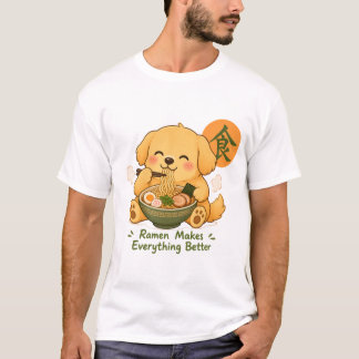 Schattige Ramen Hond – Kawaii Hond Eet Ramen Japan T-shirt