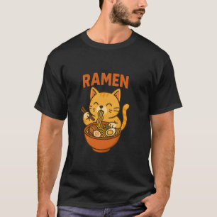 Schattige Ramen Kat Japanse Noedels T-shirt