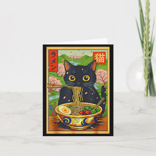 Schattige Ramen Kat Natuur Bloemen Noedel Anime  Kaart