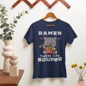 Schattige Ramen Makes Life Souper Cat Noedels Tri-Blend Shirt