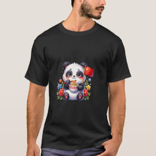 Schattige Ramen Panda China Liefde Noedel Kom Chin T-shirt