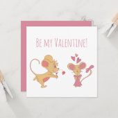 Schattige Rat Jubileum / Valentijnsdag Kaart (Voorkant / Achterkant in situ)