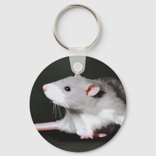 Schattige rat schildering sleutelhanger
