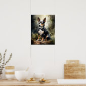 Schattige Rat Terrier Hondenkunst Print Poster (Keuken)
