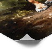 Schattige Rat Terrier Hondenkunst Print Poster (Hoek)