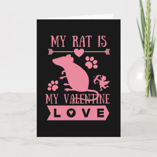 Schattige rat & Valentijnsdag Kaart