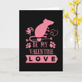 Schattige rat & Valentijnsdag Kaart (Gele Bloem)