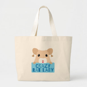 schattige rateltje grote tote bag