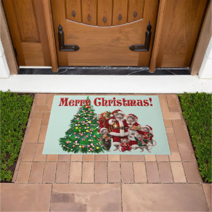 Schattige rattenfamilie kerstmis deurmat