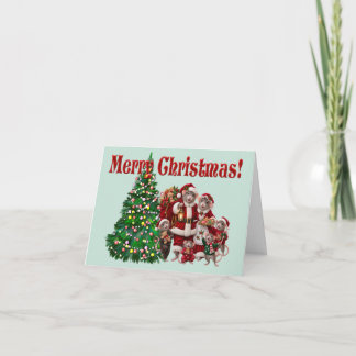 Schattige rattenfamilie kerstmis kaart