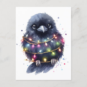 Schattige Raven Christmas Briefkaart