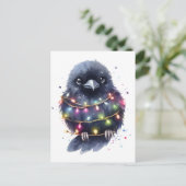 Schattige Raven Christmas Briefkaart (Staand voorkant)