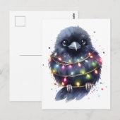 Schattige Raven Christmas Briefkaart (Voorkant / Achterkant)