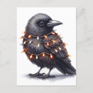 Schattige Raven Christmas Briefkaart