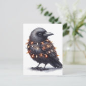 Schattige Raven Christmas Briefkaart (Staand voorkant)