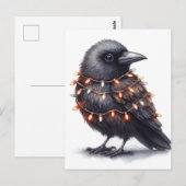 Schattige Raven Christmas Briefkaart (Voorkant / Achterkant)