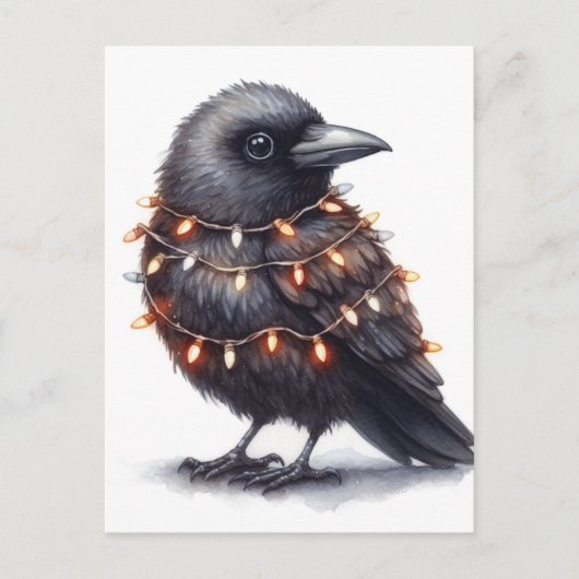 Schattige Raven Christmas Briefkaart (Voorkant)