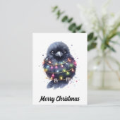 Schattige Raven Christmas Briefkaart (Staand voorkant)