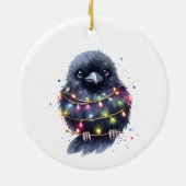 Schattige Raven Christmas Keramisch Ornament (Achterkant)