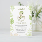 Schattige Rawr Het is een Boy Dinosaur Baby Boy Sh Kaart (Staand voorkant)