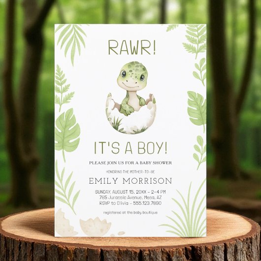 Schattige Rawr Het is een Boy Dinosaur Baby Boy Sh Kaart