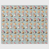 Schattige Realistic Guinea Pig Christmas Cadeaupapier (Vlak)