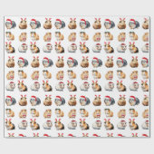 Schattige Realistic Guinea Pig Christmas Cadeaupapier (Vlak)