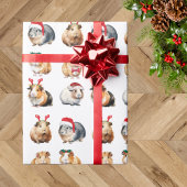 Schattige Realistic Guinea Pig Christmas Cadeaupapier