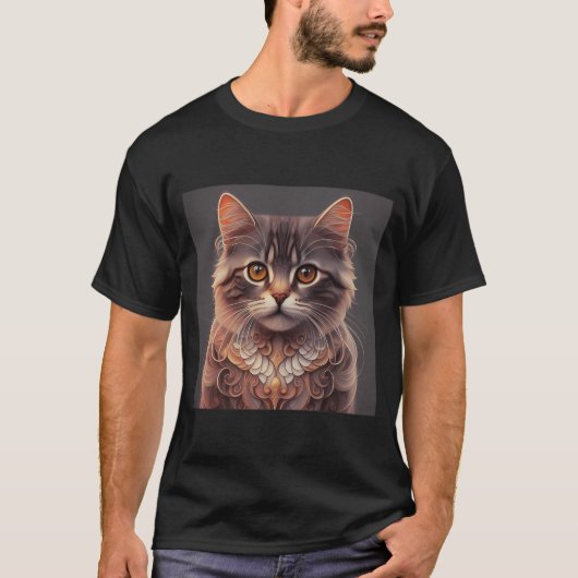 Schattige Realistisch Tater Tot Cat T-shirt (Voorkant)