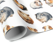 Schattige realistisch Waterverf cavia Cadeaupapier (Rol Hoek)