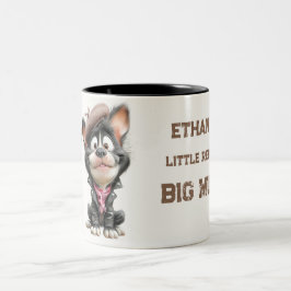 Schattige Rebellende PuppyPersoonlijke Kinderen Mo Tweekleurige Koffiemok