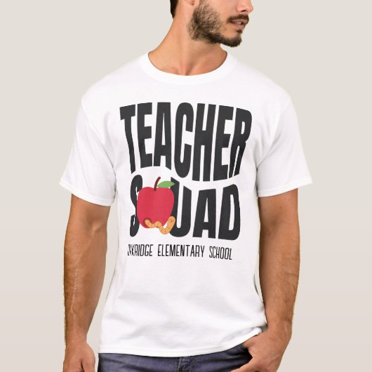 Schattige Red Apple Teacher Squad T-shirt (Voorkant)