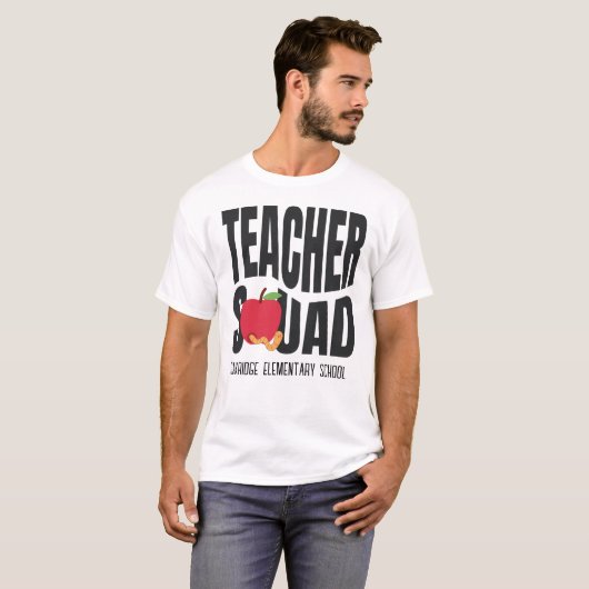 Schattige Red Apple Teacher Squad T-shirt (Voorkant volledig)